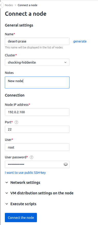 Example of server connection