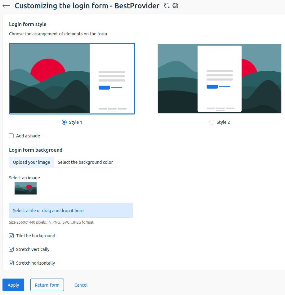 Preview area Preview area