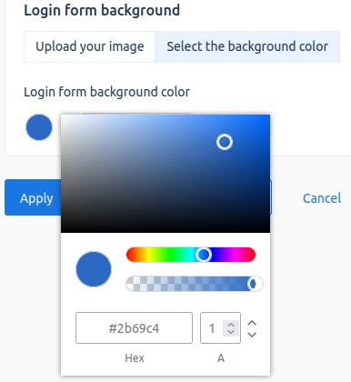 Example of background color selection Example of background color selection