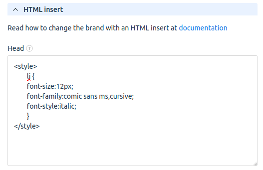 Example of filled header Example of filled header