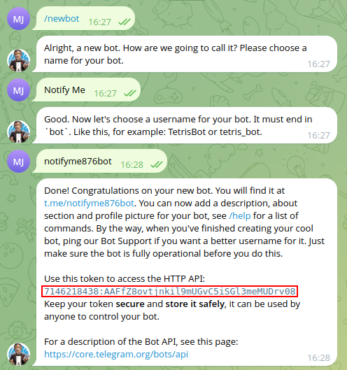 Example of creating a bot