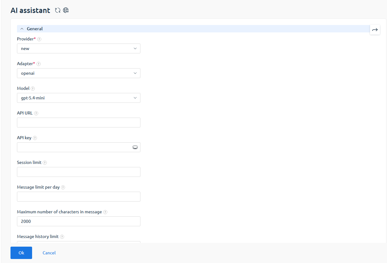 Configuring the AI Assistant