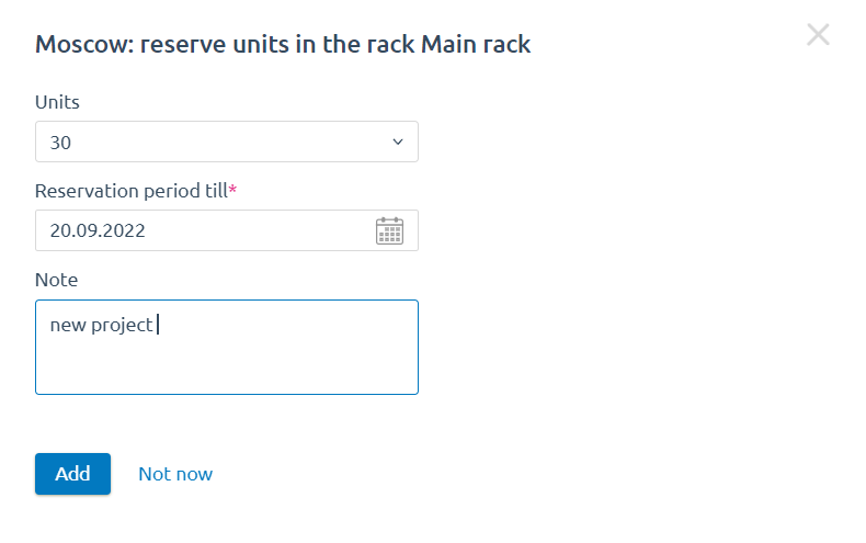 Unit reservation in DCImanager