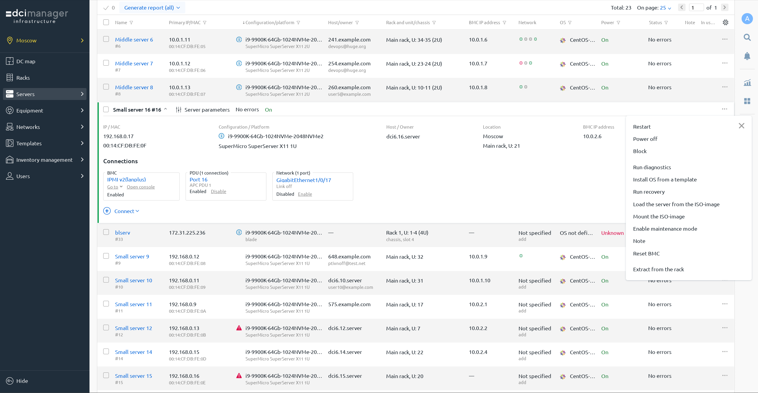 Remote server management via IPMI